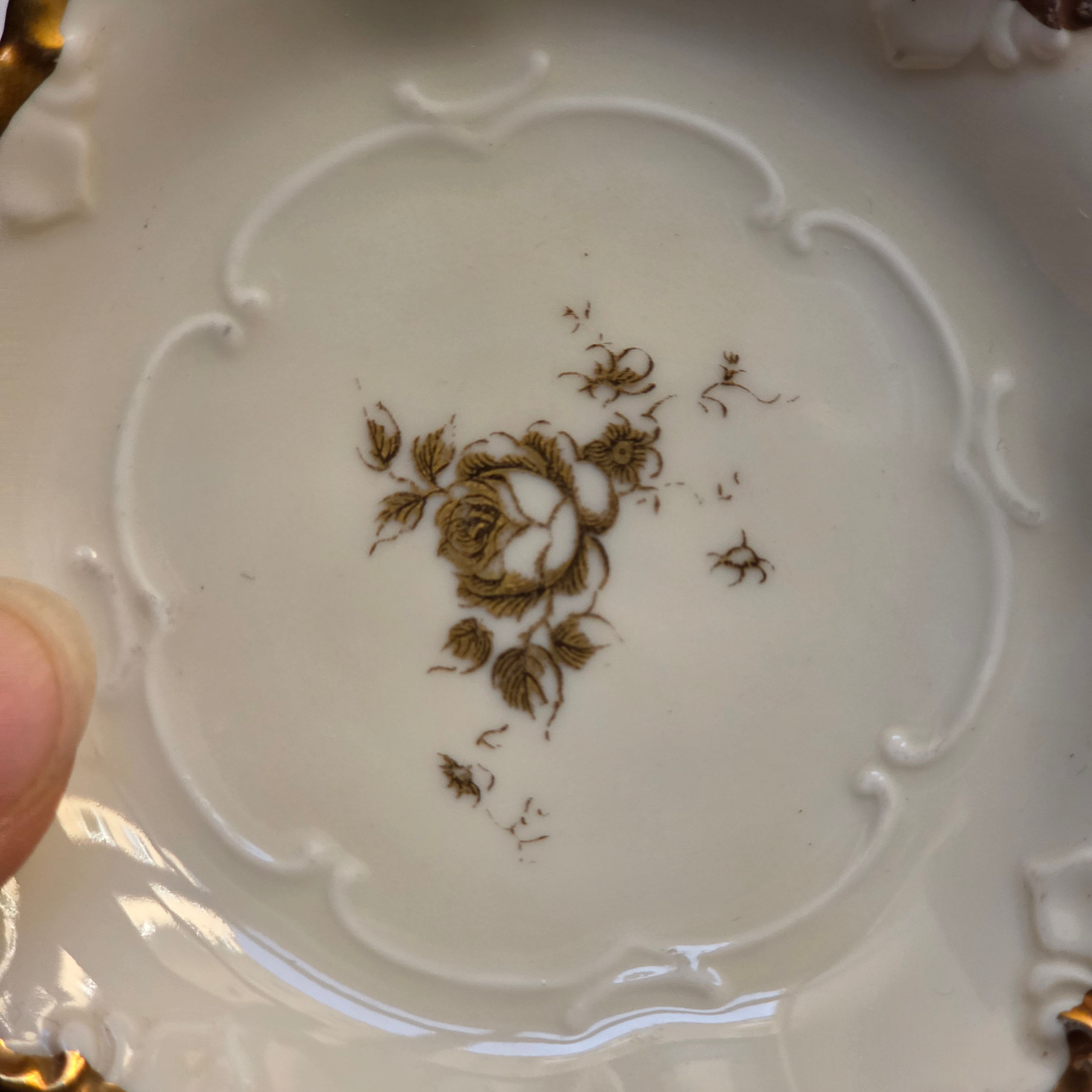 4er-Set Vintage Konfektschälchen / Pralinenteller – Porzellan Schönwald Bavaria mit Goldrand