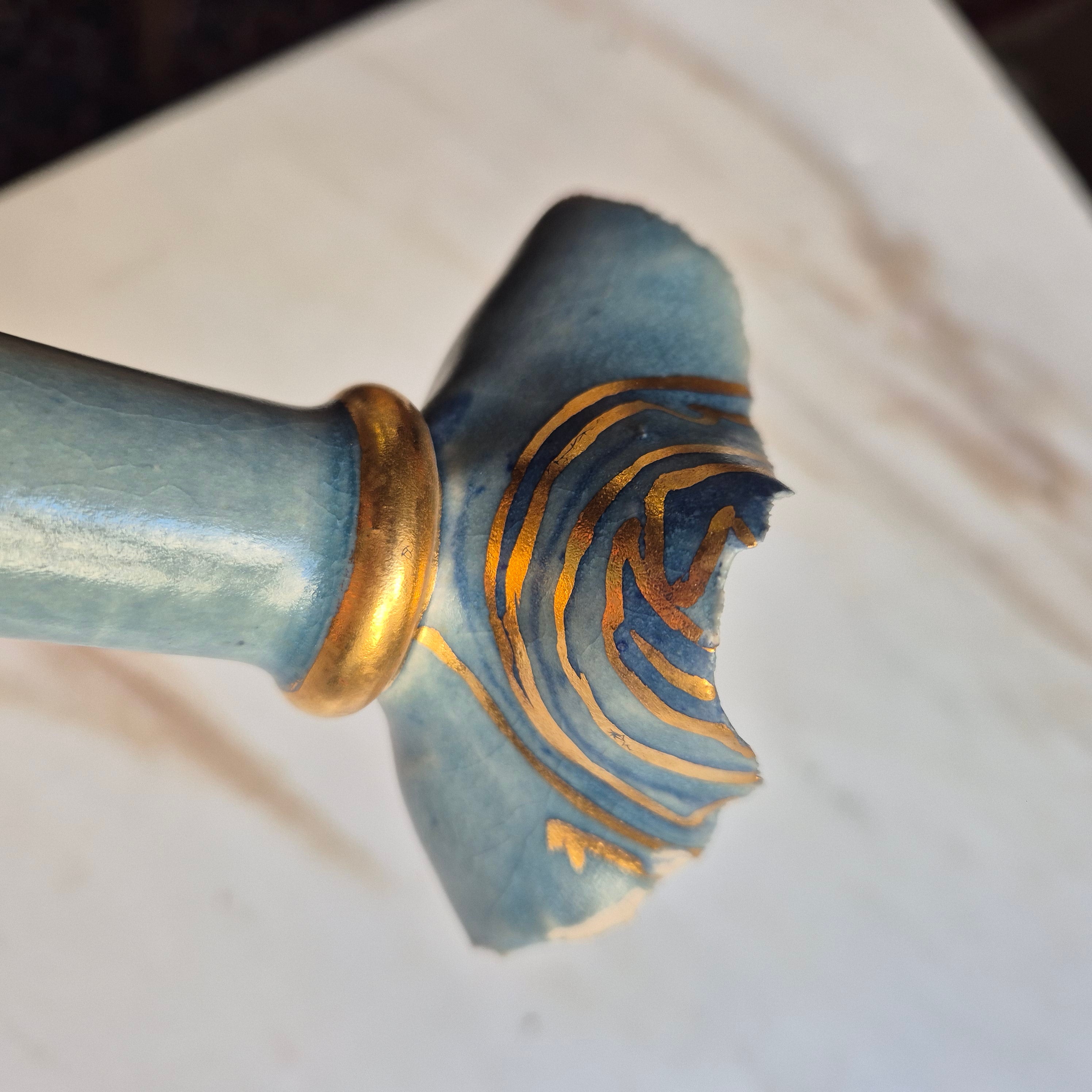 Vintage 80er Jahre Kerzenhalter aus Keramik - mit Signatur