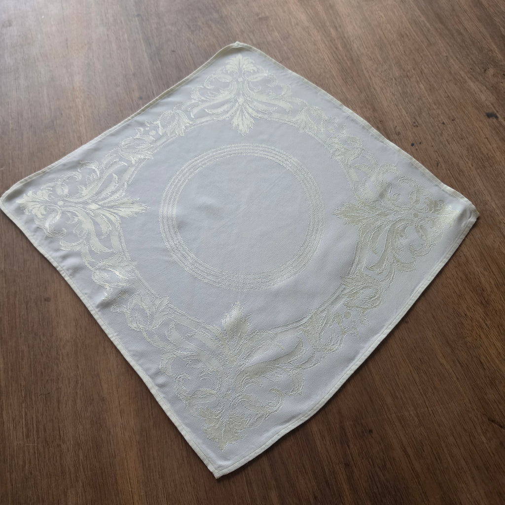 Antikes Art Jugendstil Damasttuch – Zierdeckchen/Serviette um 1900