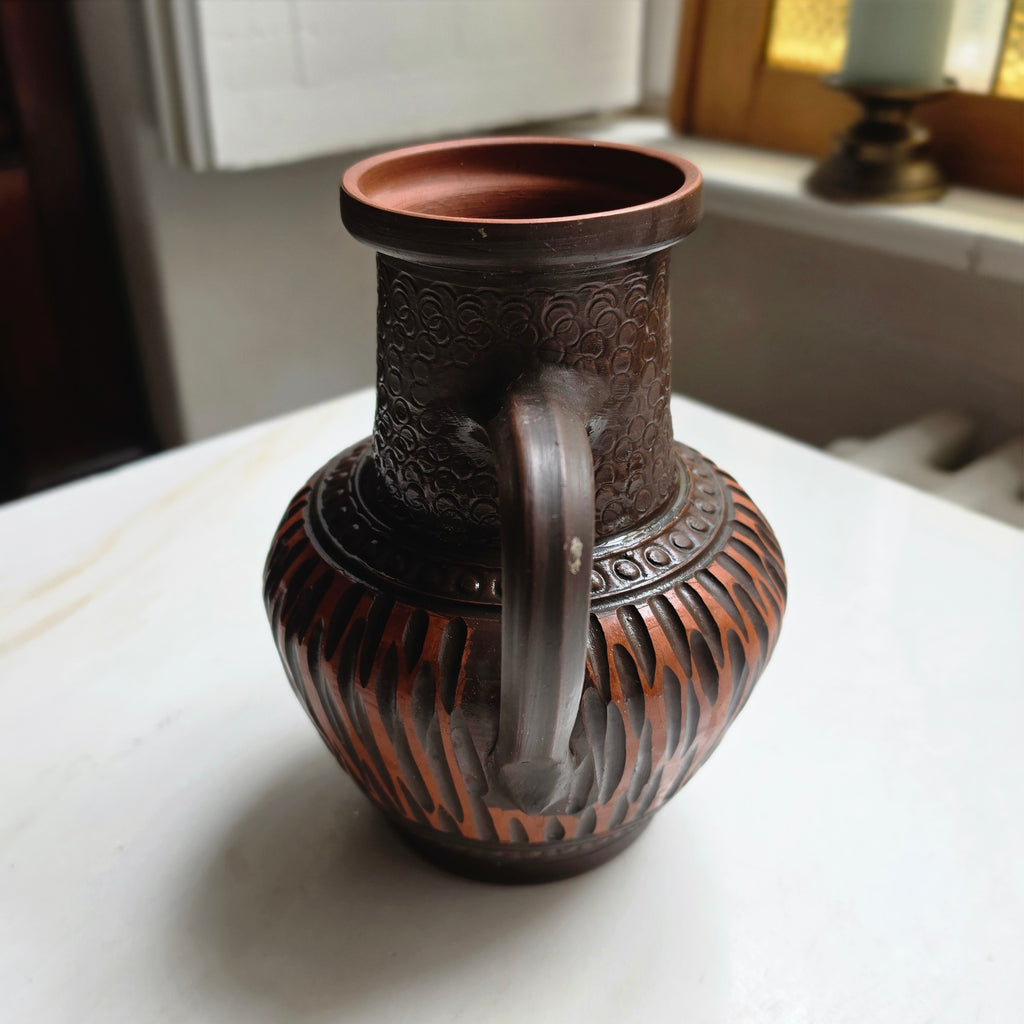 Vintage Scheurich Keramik Krug-Vase braun