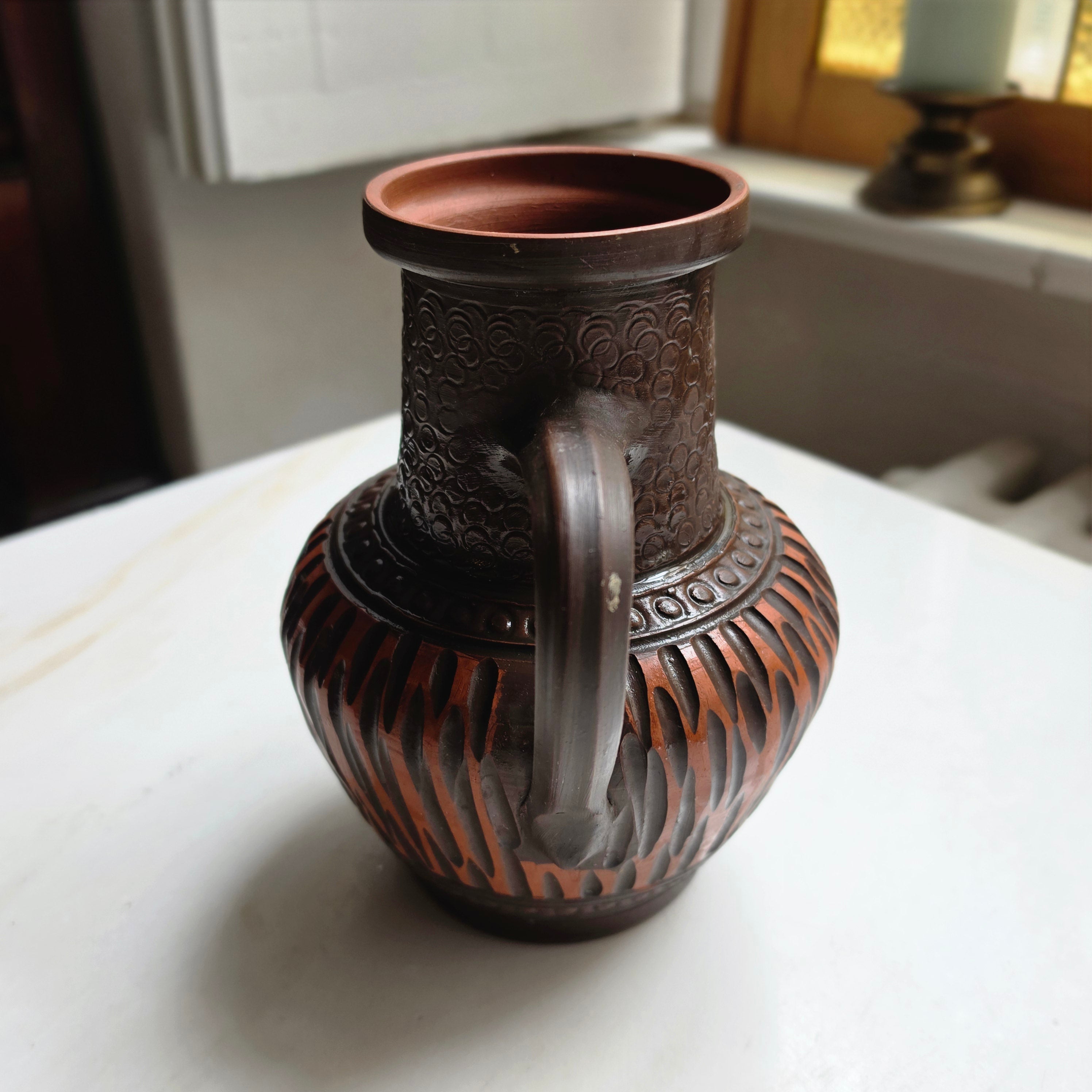 Vintage Scheurich Keramik Krug-Vase braun