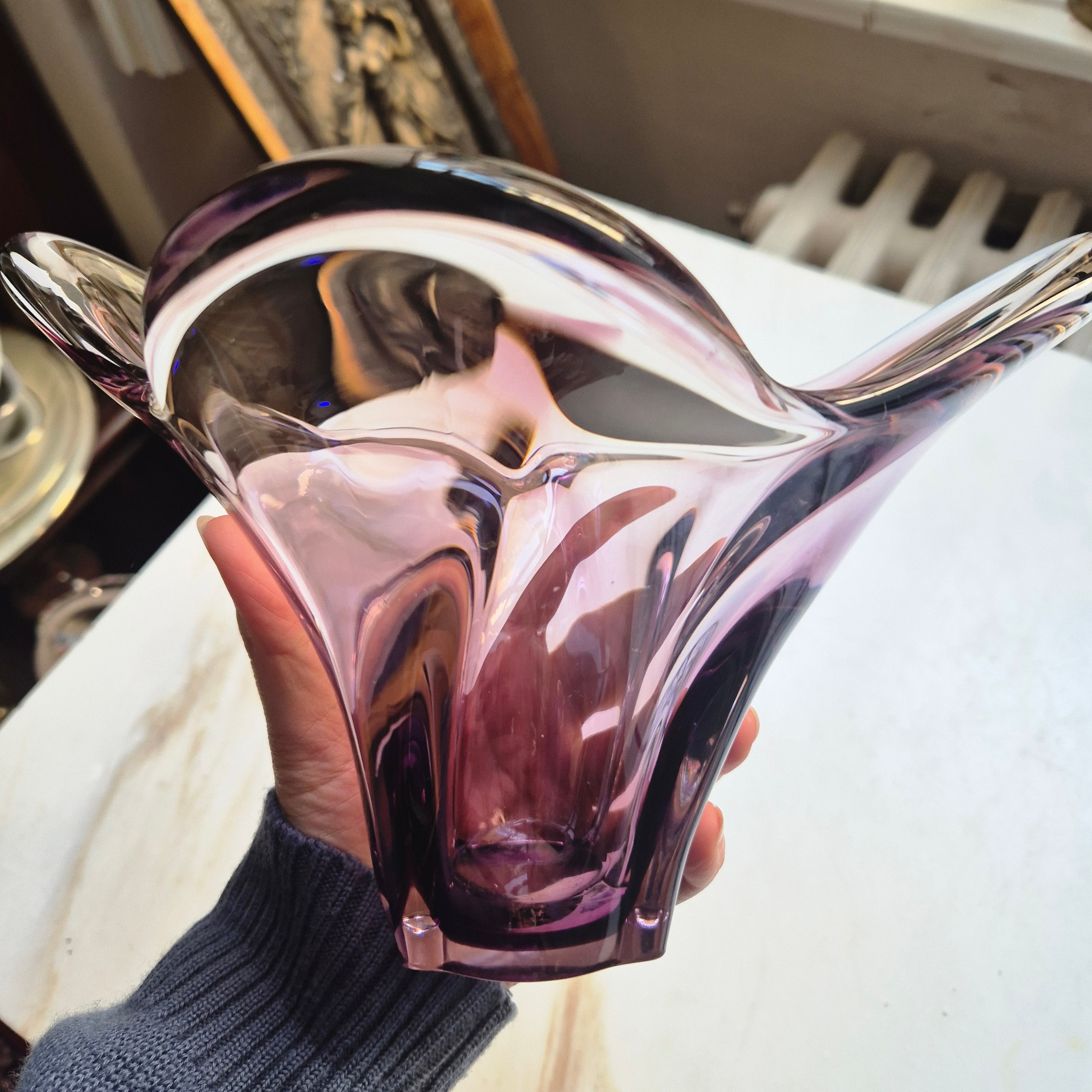 Vintage Glas Schale Bowle 70er Jahre Lila