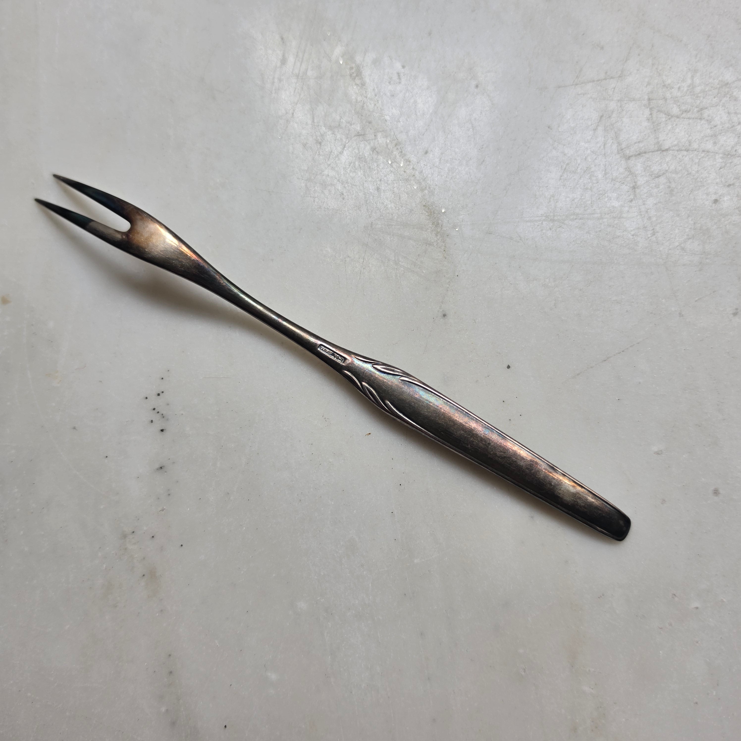 Vintage WMF Aufschnittgabel 90er Versilbert – kleine Serviergabel