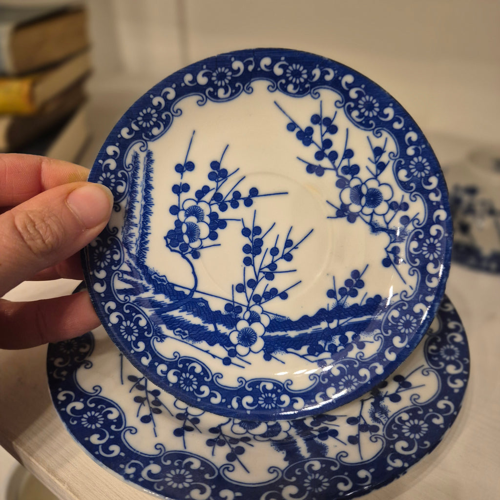 Japanisches 70er Jahre Vintage Gedeck Sammeltasse Kirschblüte hauchdünn