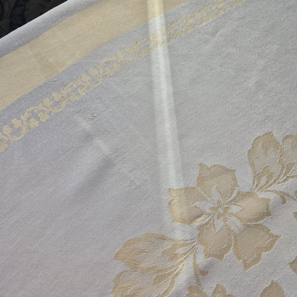 Vintage Tischdecke Pastellgelb 100x120cm Landhaus French