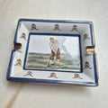 Retro Porzellan Aschenbecher mit Golfspielermotiv