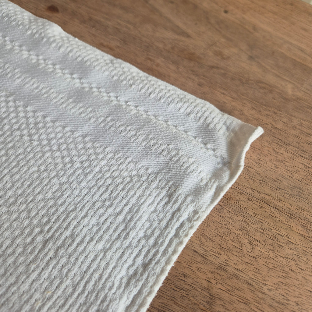 Antikes Küchen-&Geschirrtuch weiß Baumwolle Leinen 50x90cm