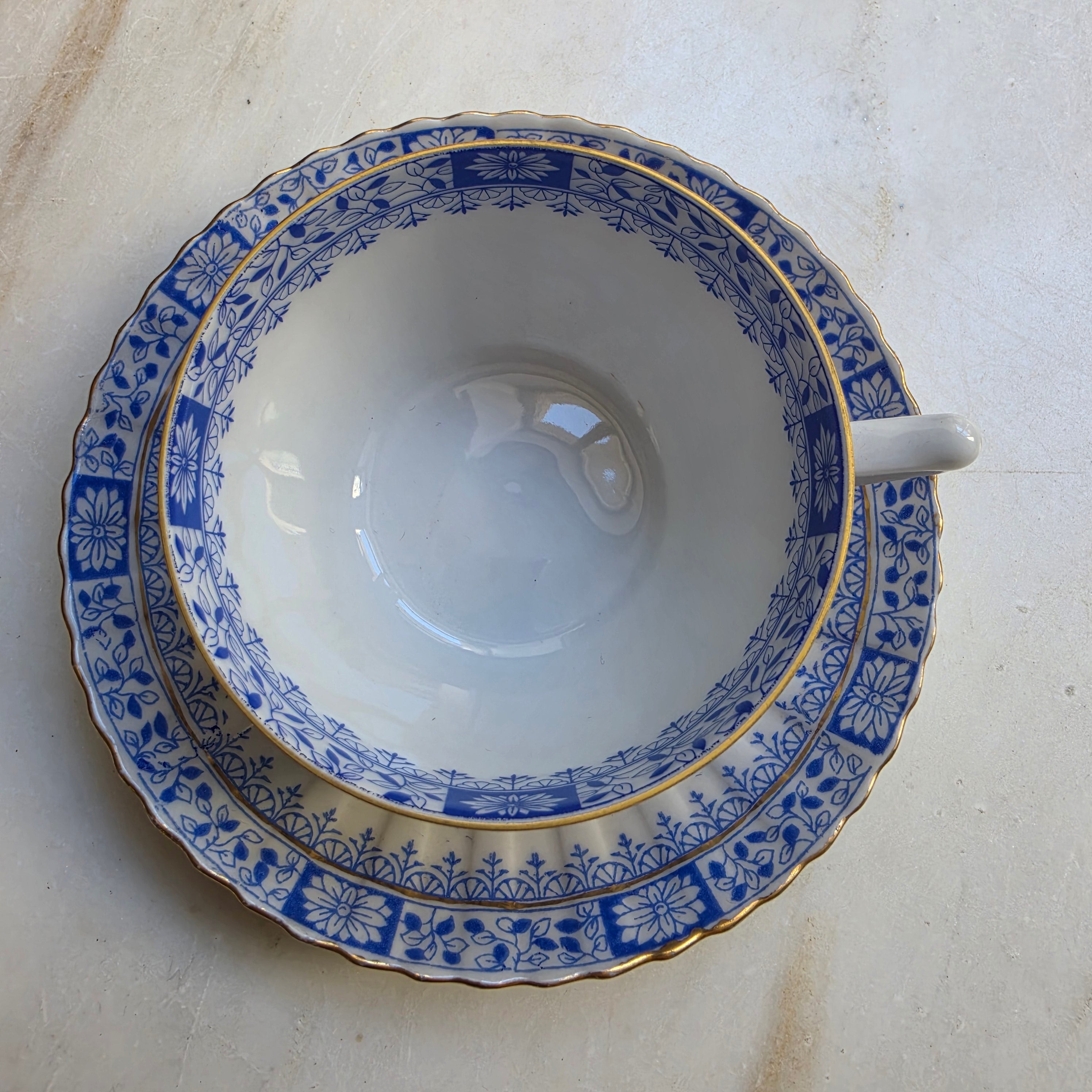 1x Tasse mit Untertasse - China Blau - Seltmann Weiden Bayern