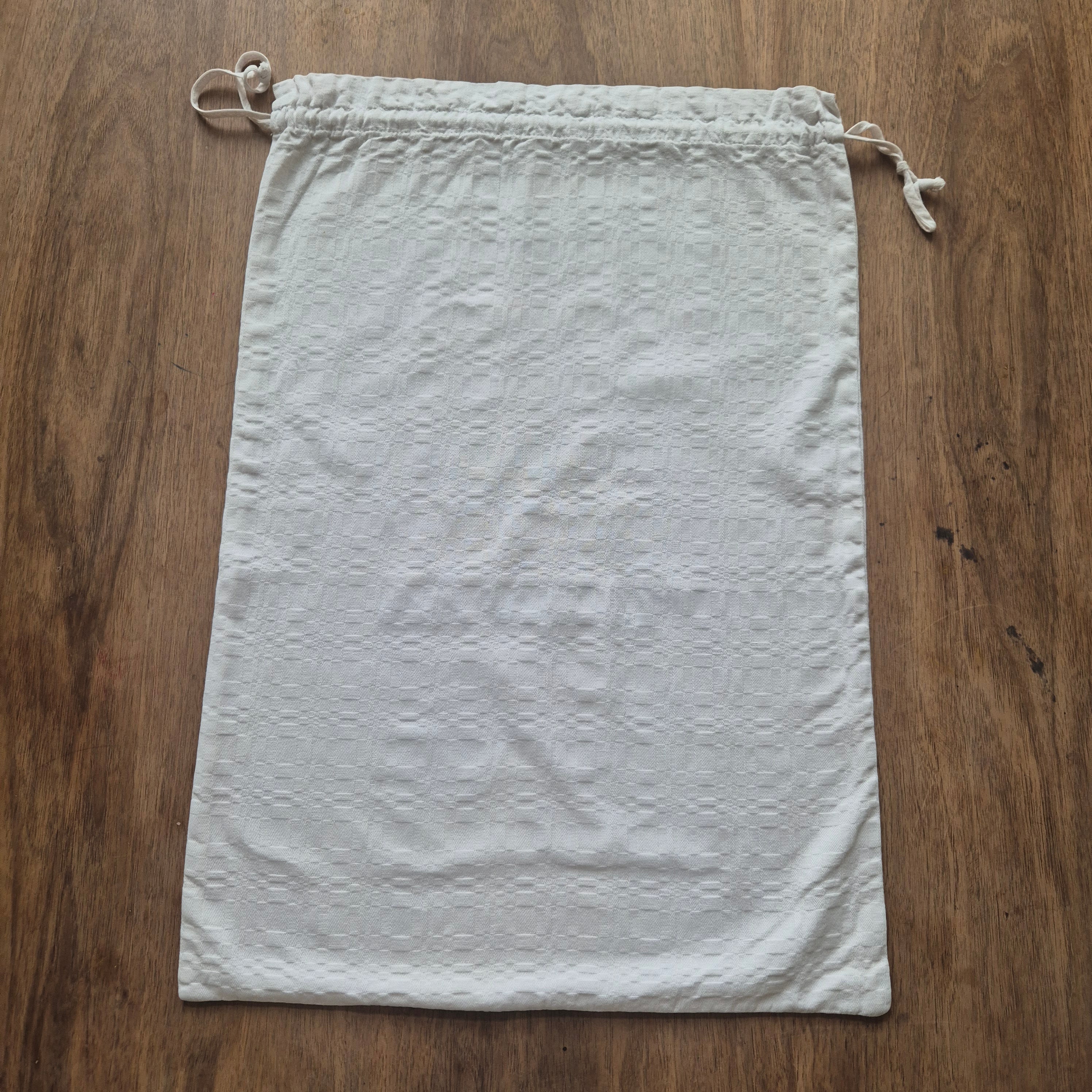 Antiker Baumwolle Wäschesack 43x62cm Handgemacht
