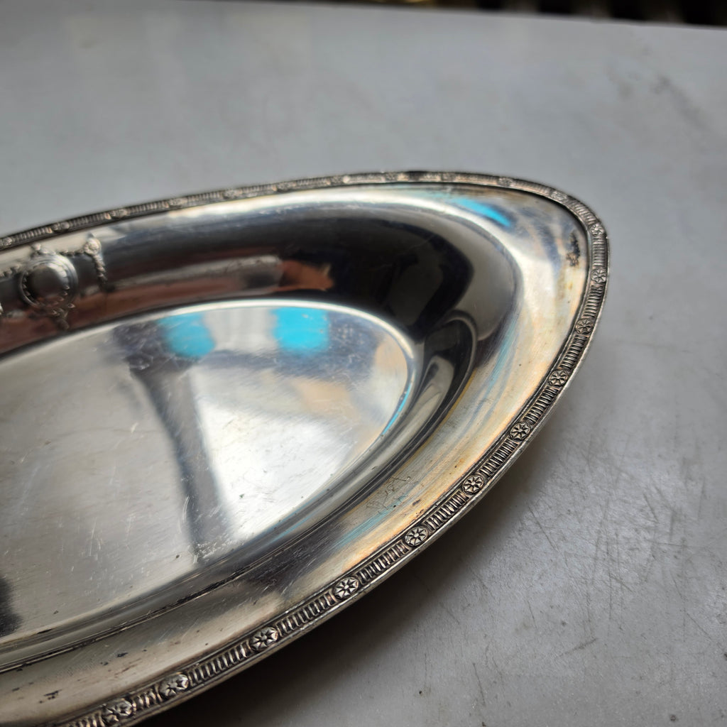 Vintage Servierschale „Sheffield Reproduction“ (Modell 164) – Versilberte Oval-Anrichteschale
