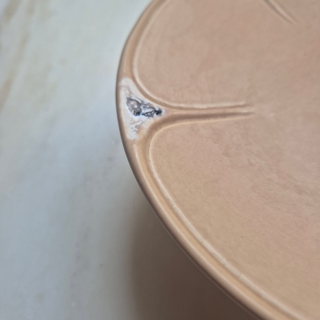 Vintage Keramik Etagere / Gebäckständer Lausitzer Handarbeit J.Wehner lachsfarbend