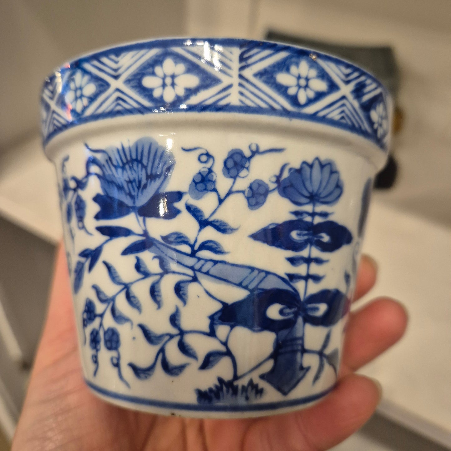 Vintage Zwiebelmuster Übertopf klein