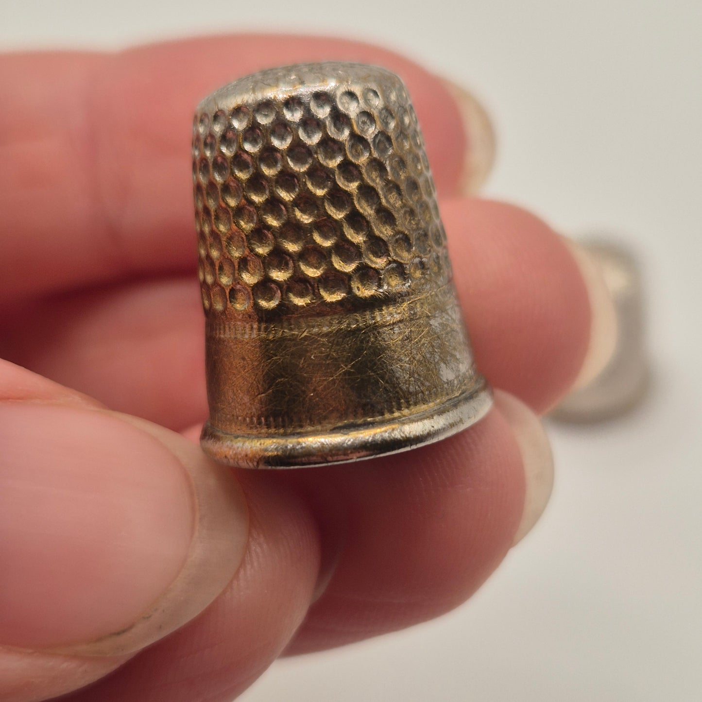 3x Uralte Fingerhüte Metall