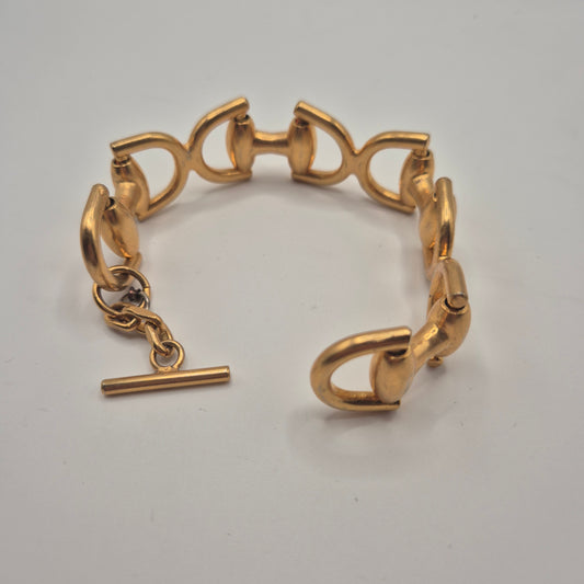 Goldenes Vintage Armband massiv Metall Statement 80er Jahre Anker