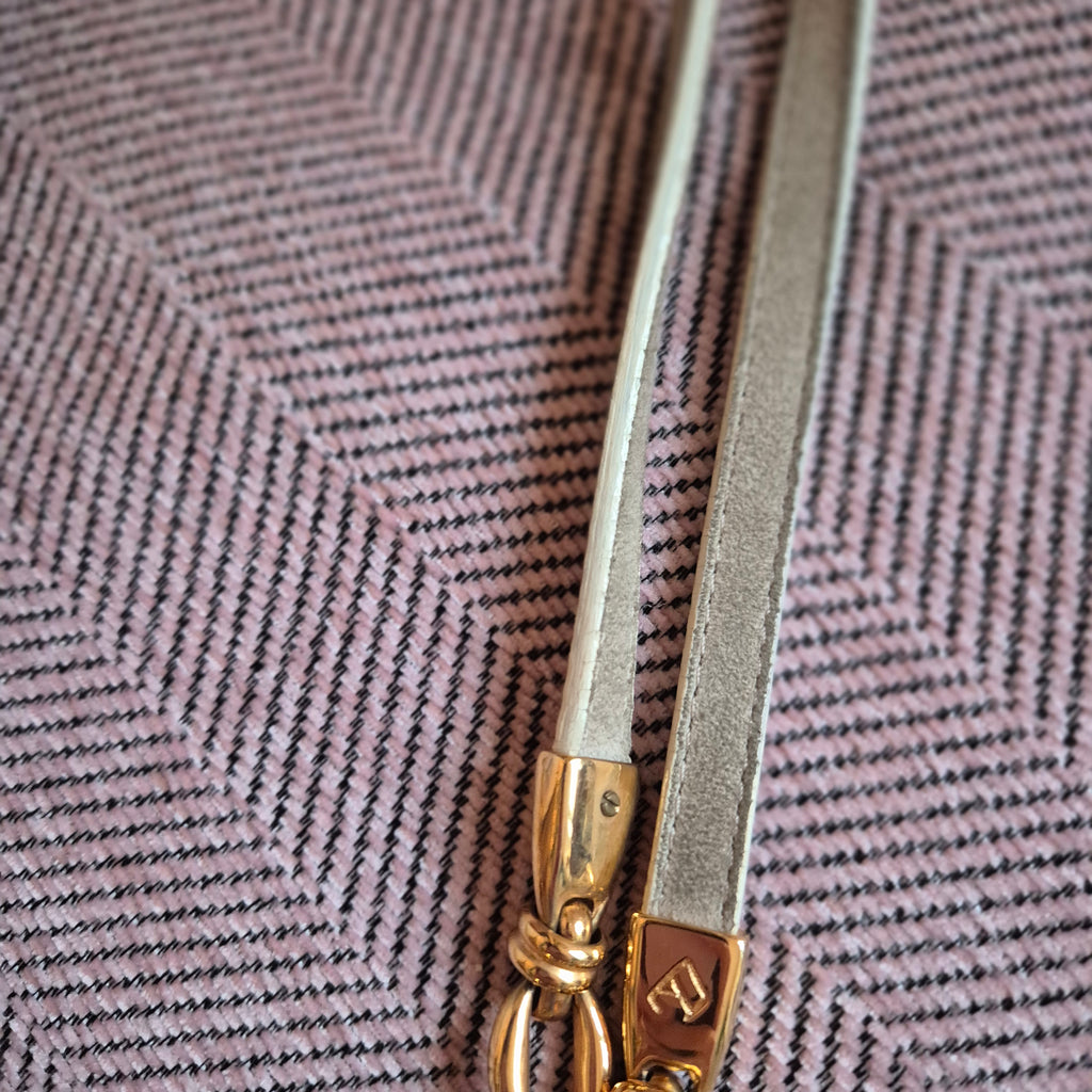 Edle 90er Jahre Alexander NICOLETTE Vintage Tasche | Grau Gold | Wappen-Logo