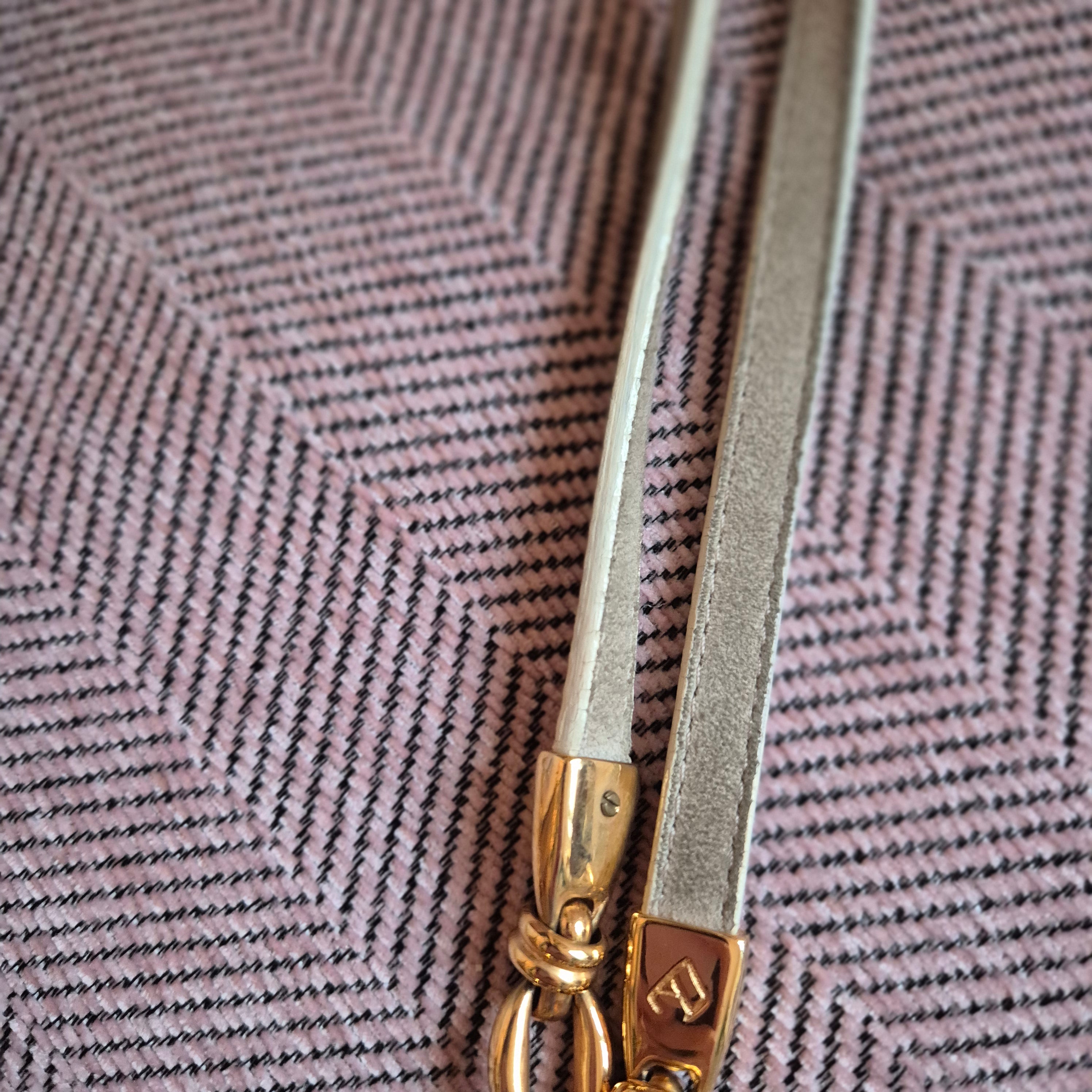 Edle 90er Jahre Alexander NICOLETTE Vintage Tasche | Grau Gold | Wappen-Logo