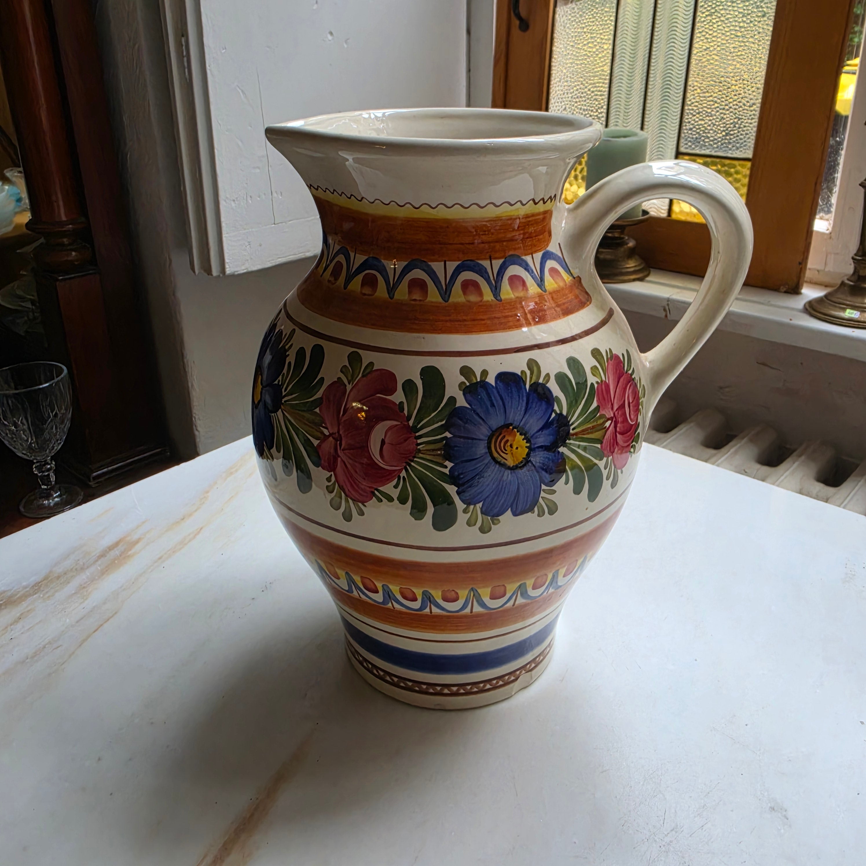 Original Wechsler Tirolerkeramik Krug – Handgemalt – Schwaz / Austria