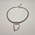 Elegante Vintage Herz-Halskette – Funkelnder Glamour in Silber