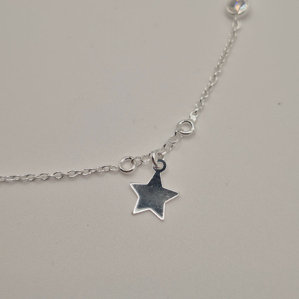 Zartes Fußkettchen Silber 925 Sterne