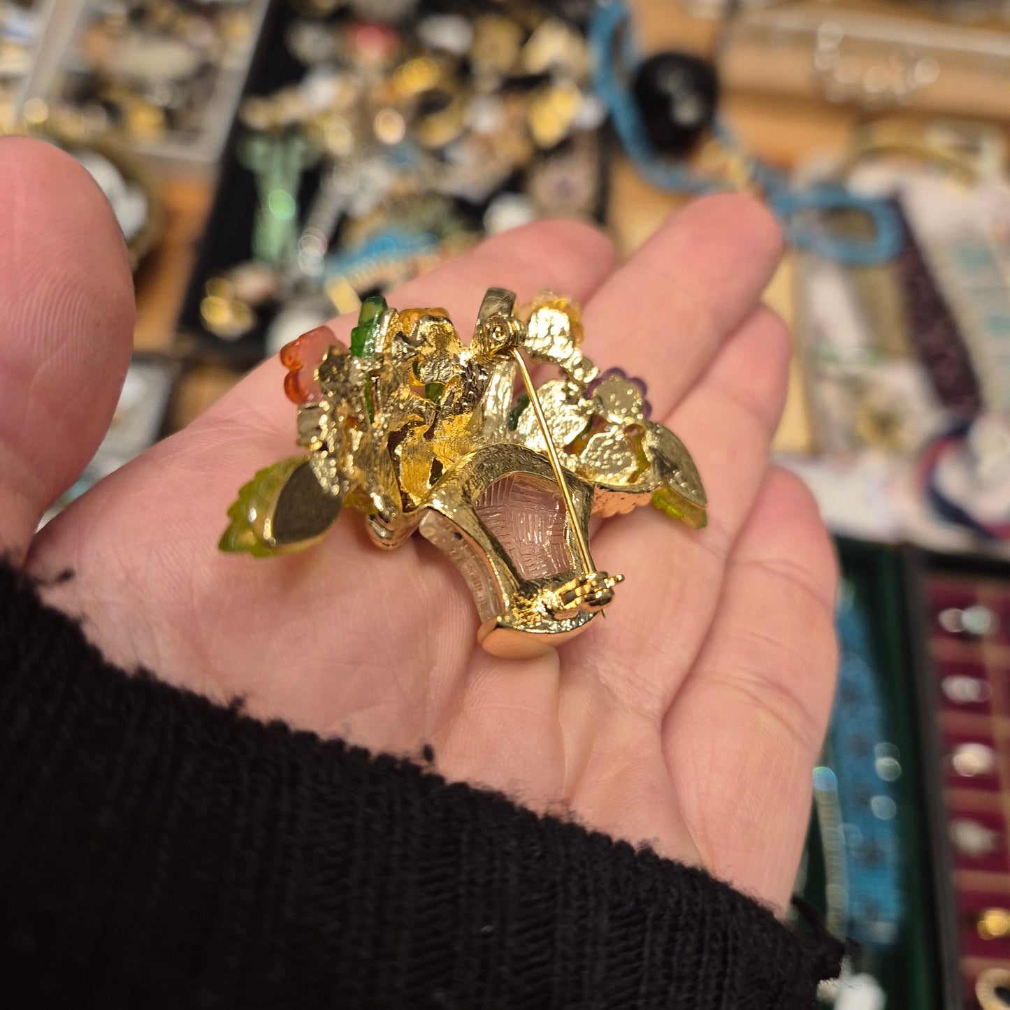 Große Statement Brosche / Blumenbouquet Modeschmuck