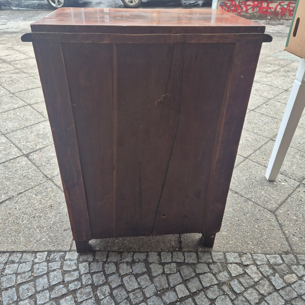 Antike Biedermeier Kommode Beistellschrank Nussholzfunier von 1860