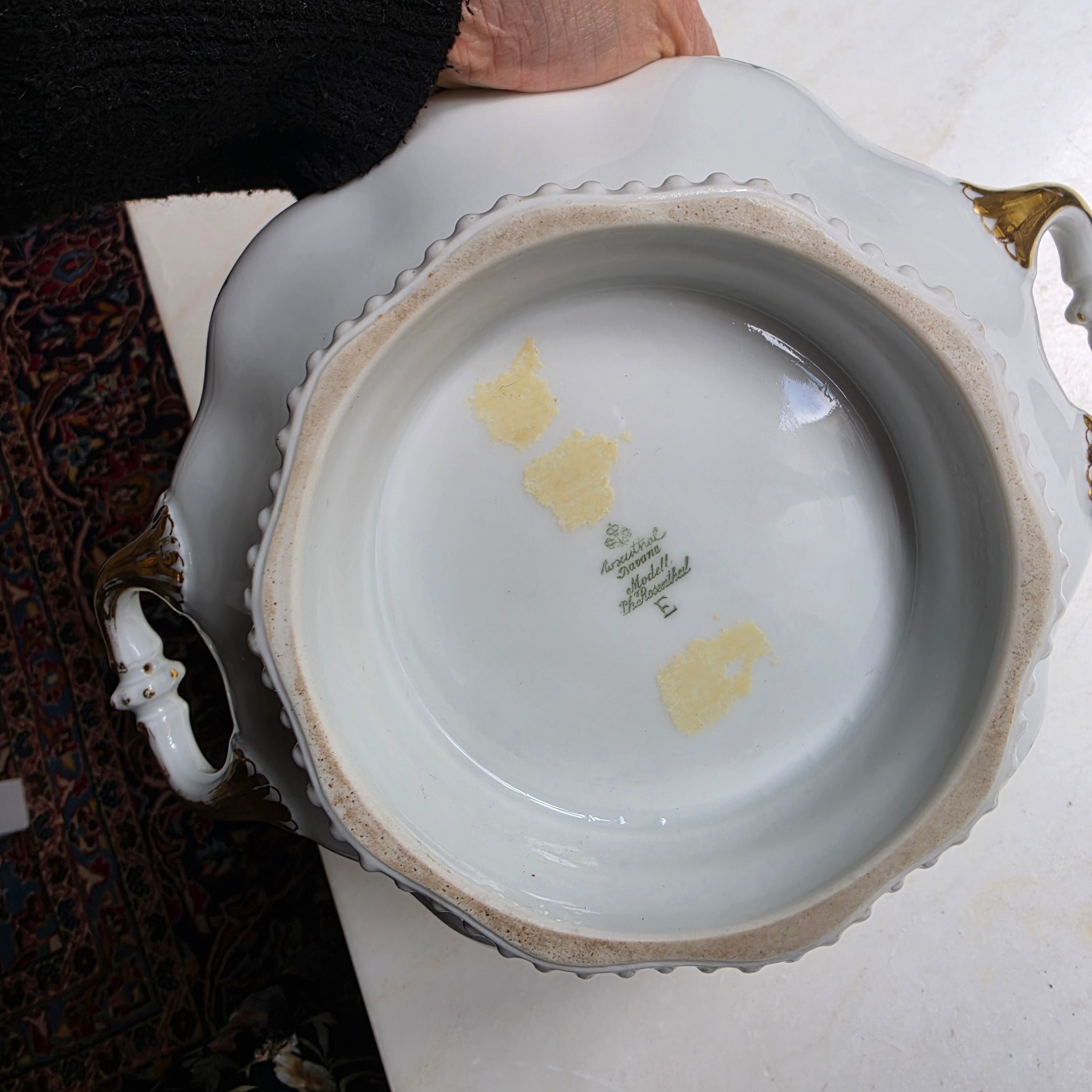Antike Rosenthal Schale „Bavana“ – Edle Servierschale mit Goldstaffage & Ornamenten – Jugendstil