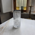 Vintage Kristallvase mit gestempeltem 925 Sterling Silber Rand – Facettenschliff – Top Zustand