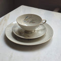 Vintage Porzellan Gedeck 3-teilig – Bareuther Waldsassen Bavaria Mid-Century Ähren-Motiv