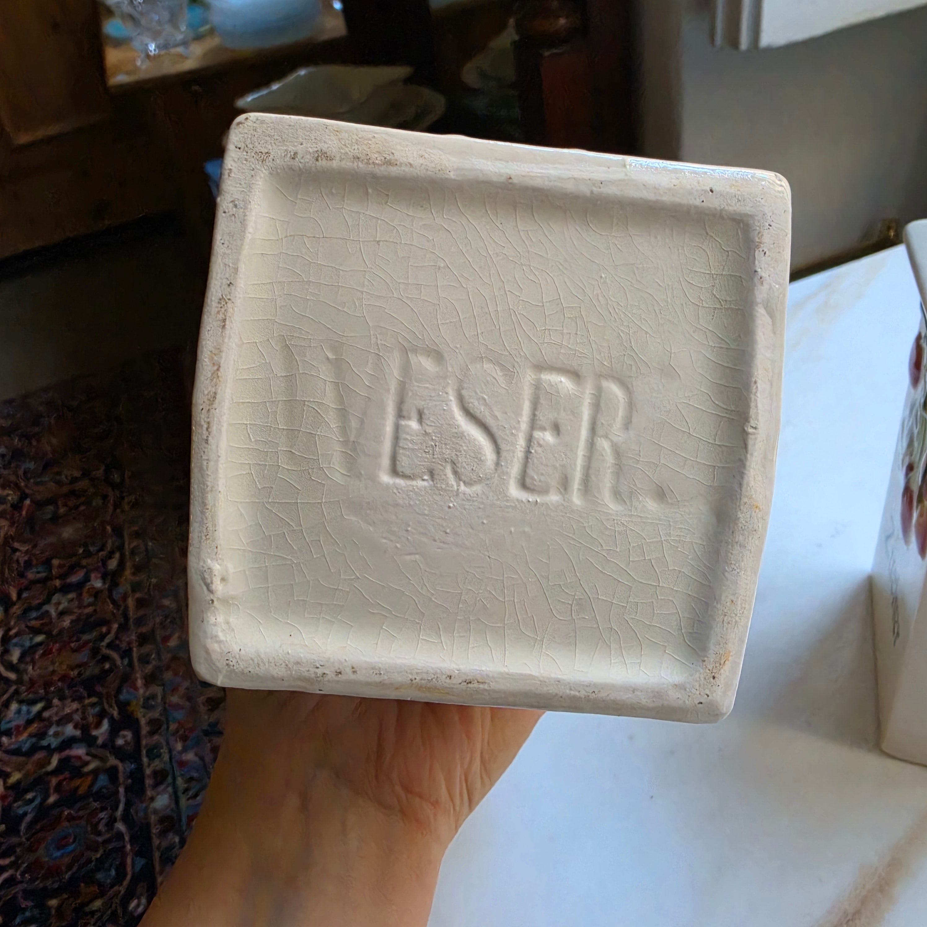 Antike Jugendstil Vorratsdose Keramik "Kaffee" oder "Zucker" ca. 1925
