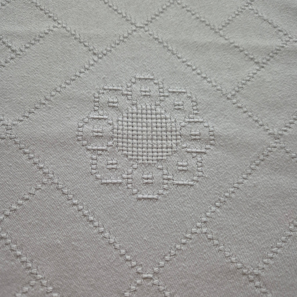 Antike große Tischdecke Baumwolle mit geklöppeltem Rand weiß 120x335cm Tafel lang 🤍