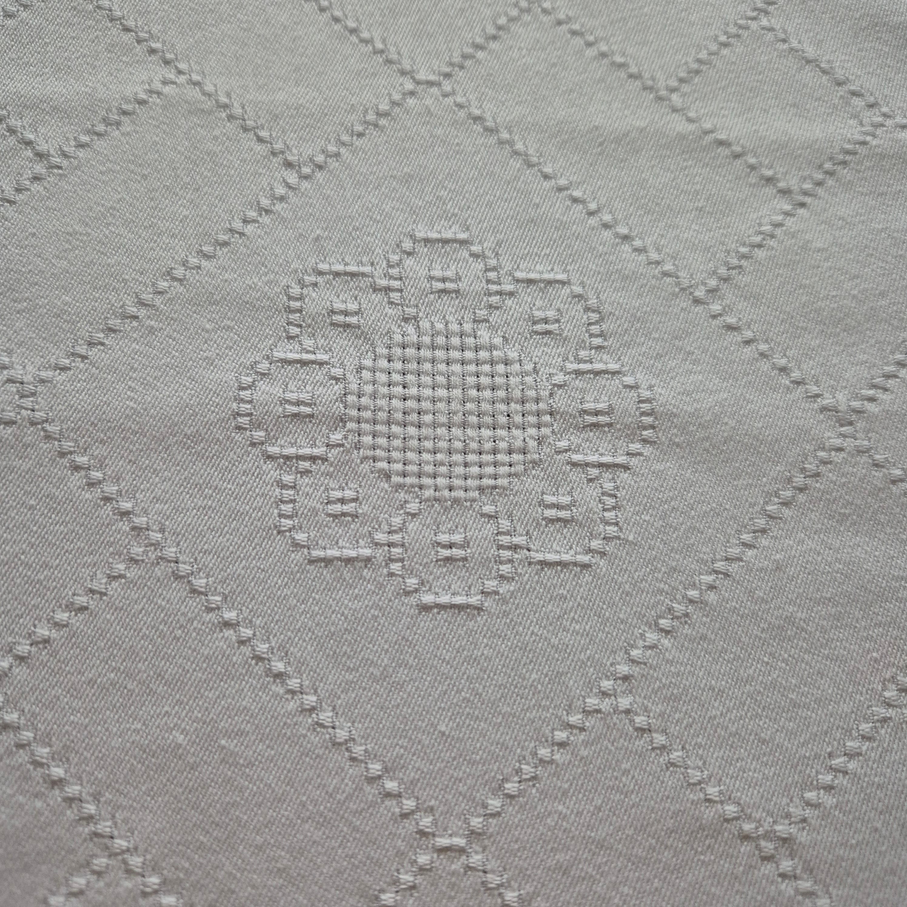 Antike große Tischdecke Baumwolle mit geklöppeltem Rand weiß 120x335cm Tafel lang 🤍