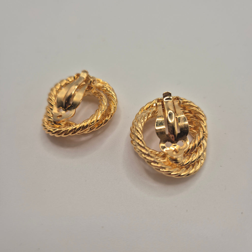 Vintage 50er Jahre Massive Runway Ohrringe / Made in West Germany Statement Clips Gold