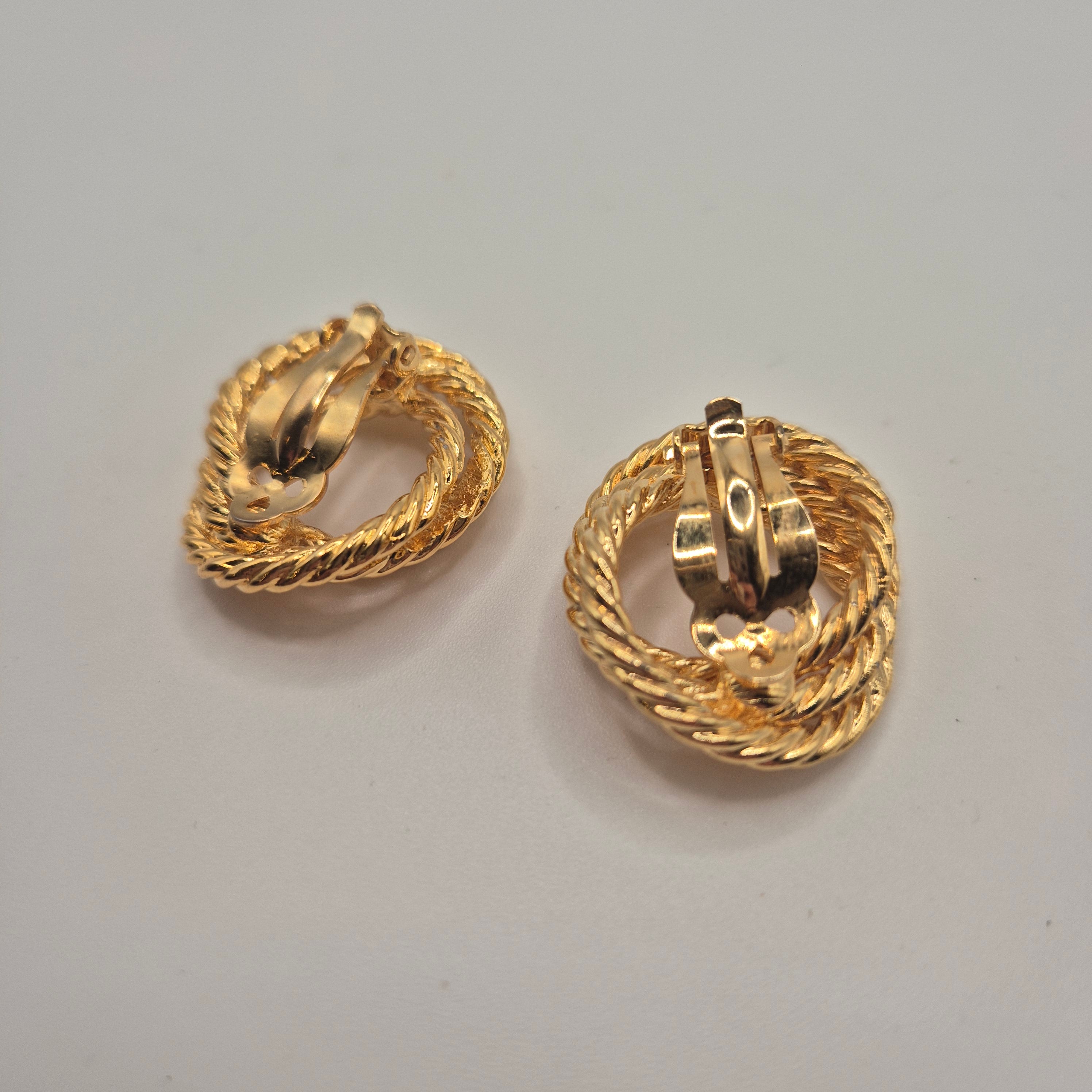 Vintage 50er Jahre Massive Runway Ohrringe / Made in West Germany Statement Clips Gold