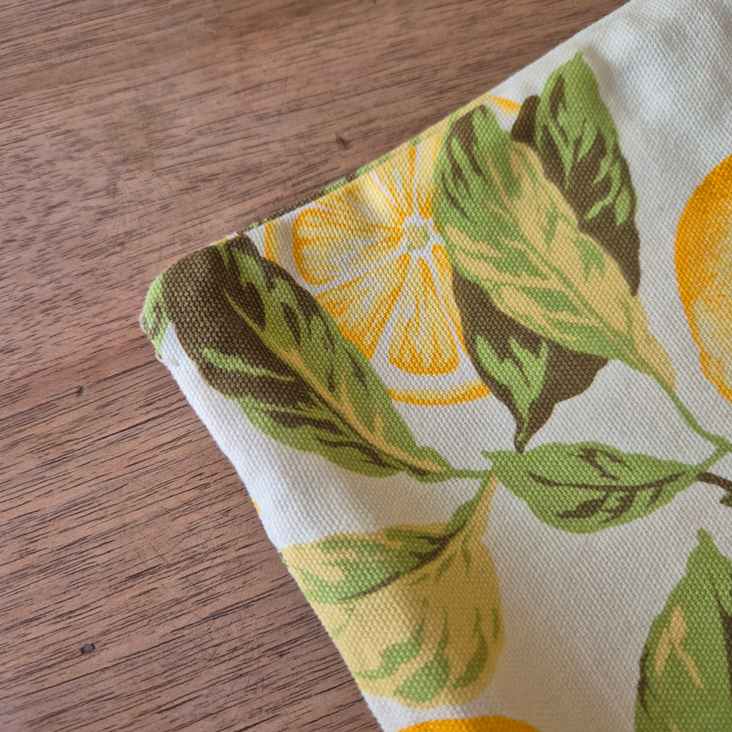 Vintage Kissenhülle Zitronen Motiv 50x50cm