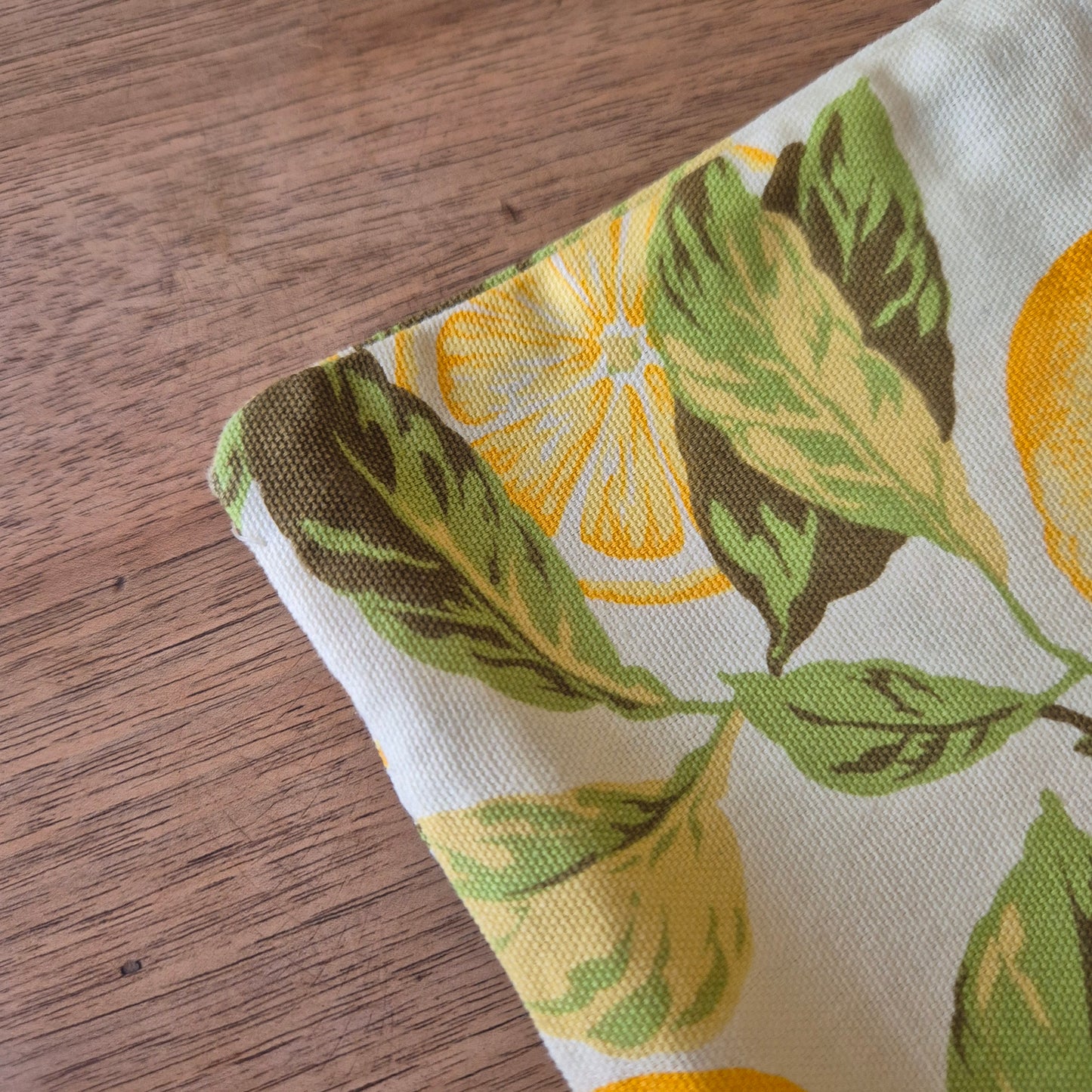 Vintage Kissenhülle Zitronen Motiv 50x50cm