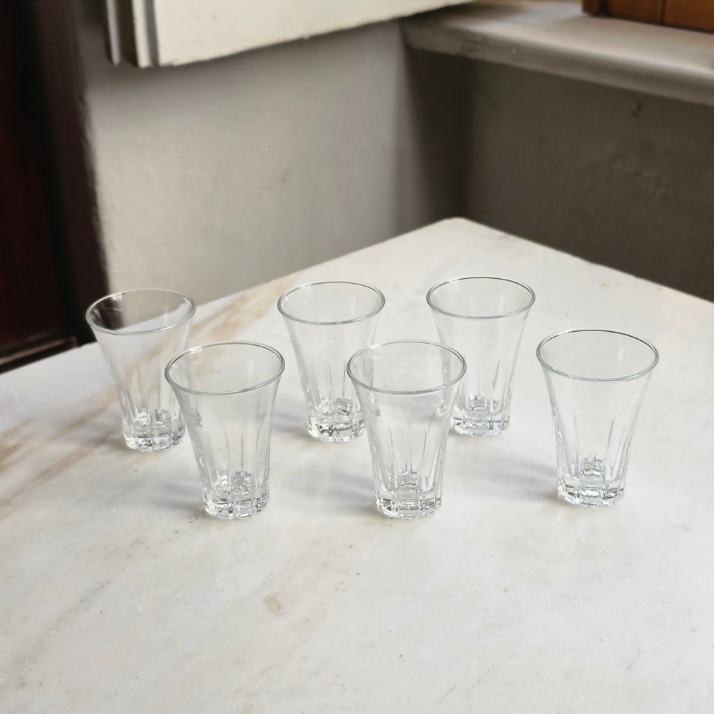 Antike Kristall Schnapsgläser „Fronsac“ – Portieux Vallerysthal (6er Set)