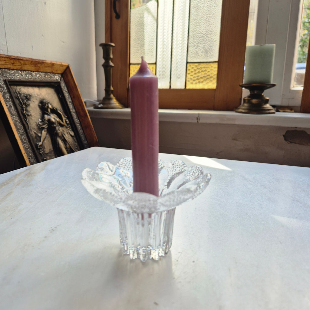 Lausitzer Glas Kerzenständer Vintage