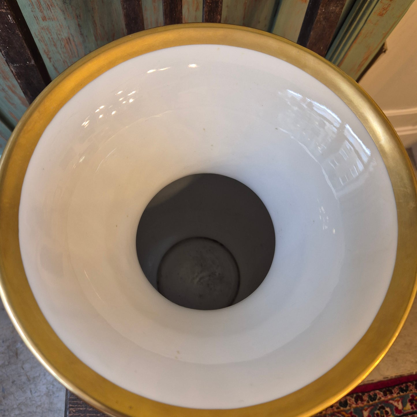 Antike große Porzellan Vase Schuhmann Bavaria Arzberg Germany Echt Kobalt blau weiß gold