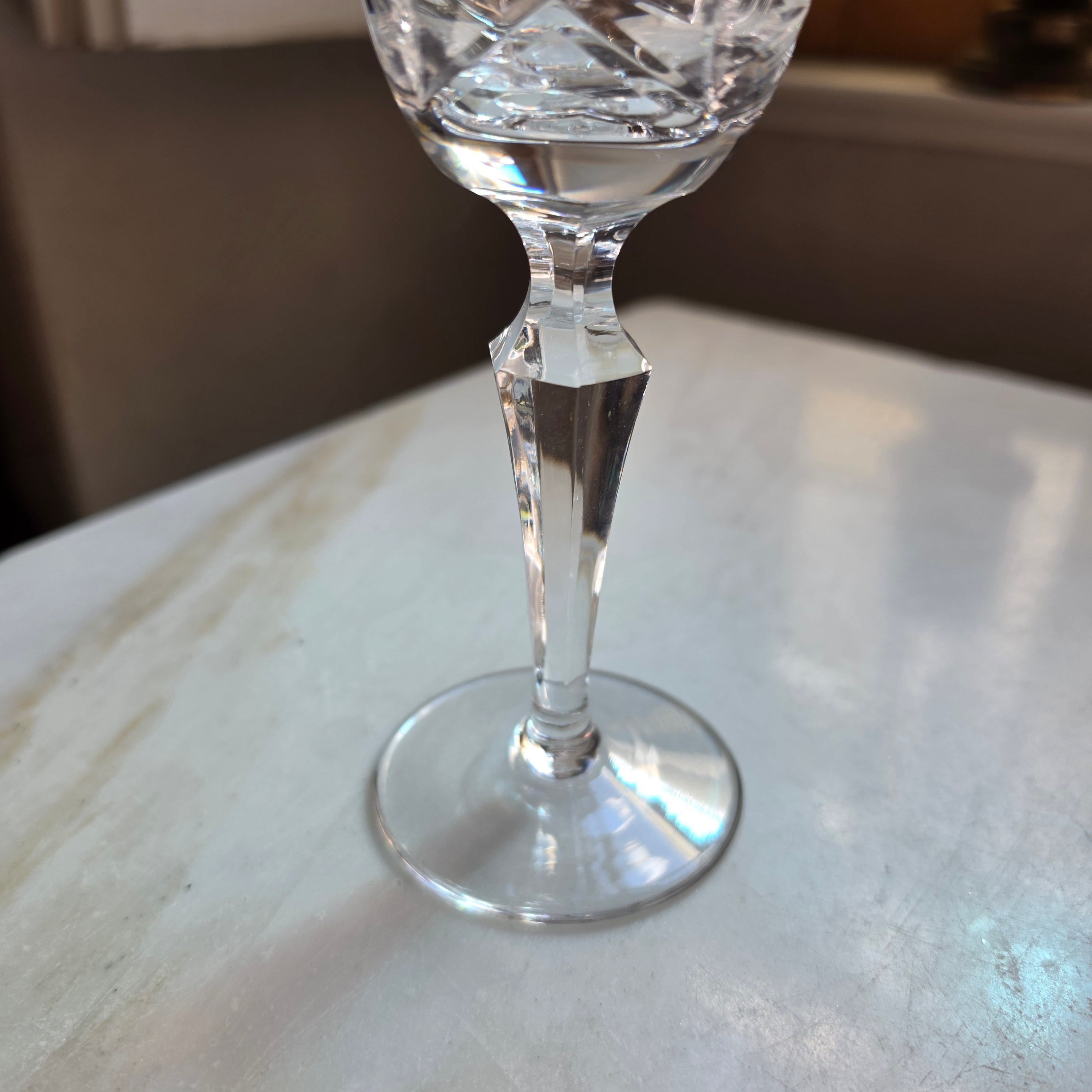 Elegantes Vintage Kristallglas mit Facettenschliff – Mundgeblasen & Handgeschliffen