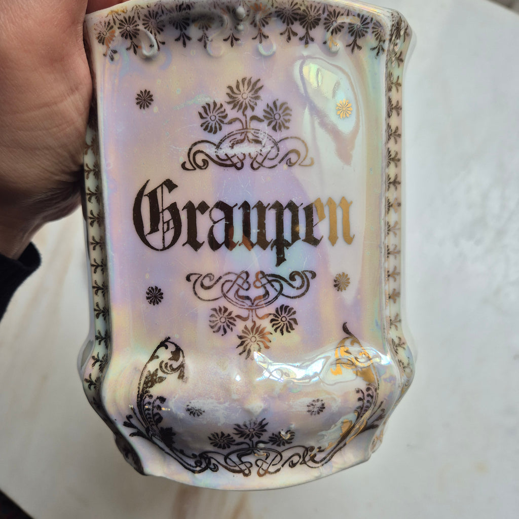 Antike Vorratsdose Jugendstil Porzellan "Graupen" um 1900