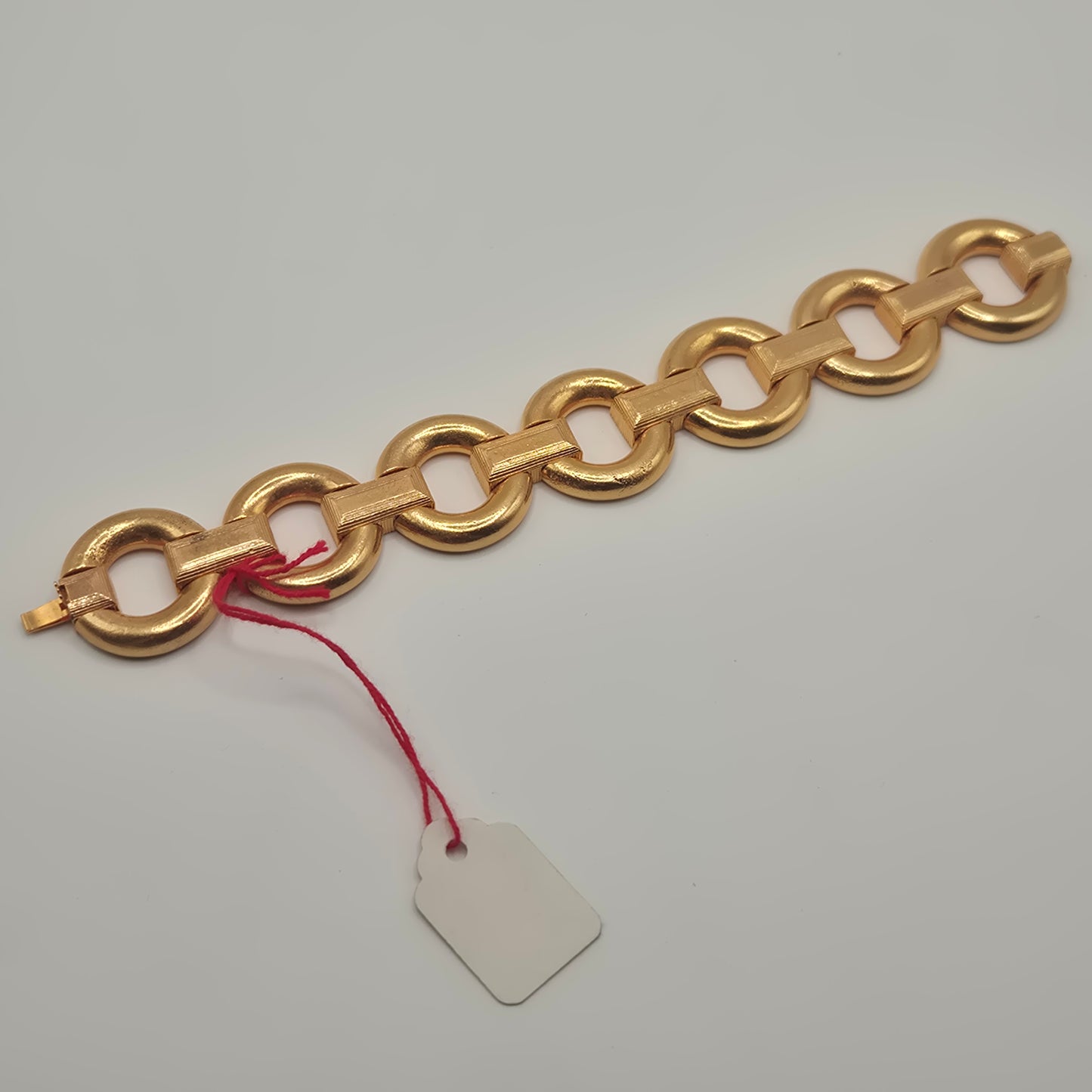 Goldenes Vintage Armband massiv Metall Statement 80er Jahre