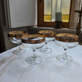 4er-Set Vintage Sektschalen – Edler Golddekor & Filigranes Muster – Perfekt für Champagner & Cocktails