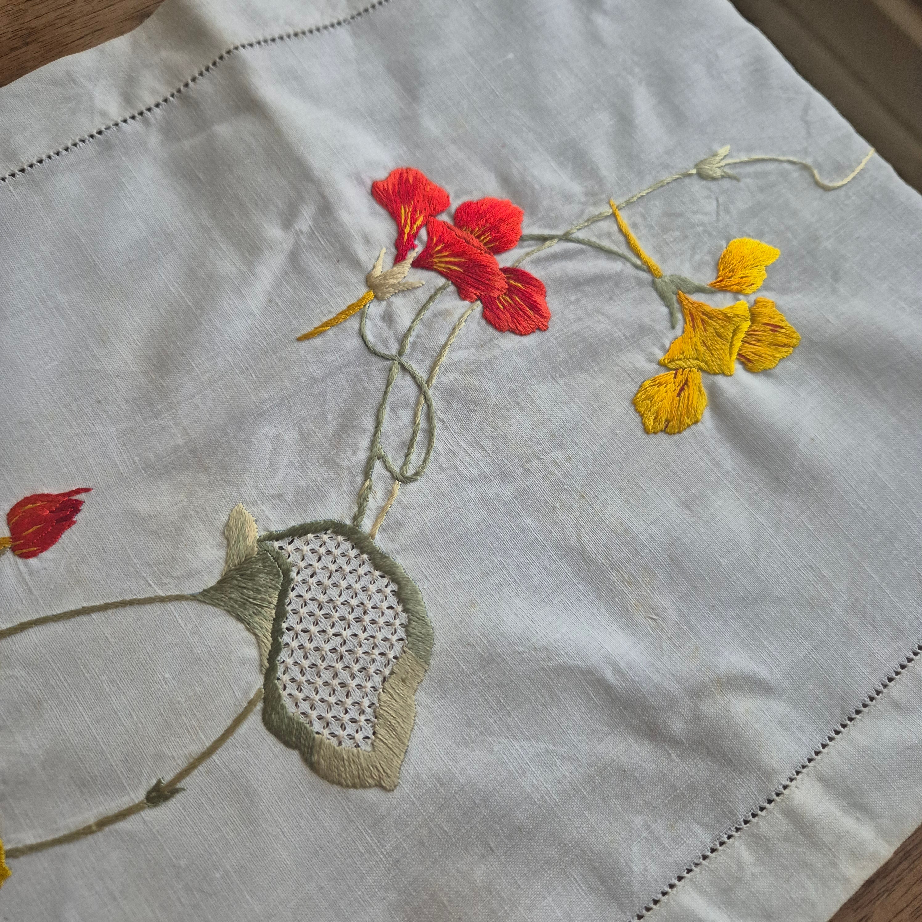 Vintage Läufer handbestickt mit Flecken! 35x150cm