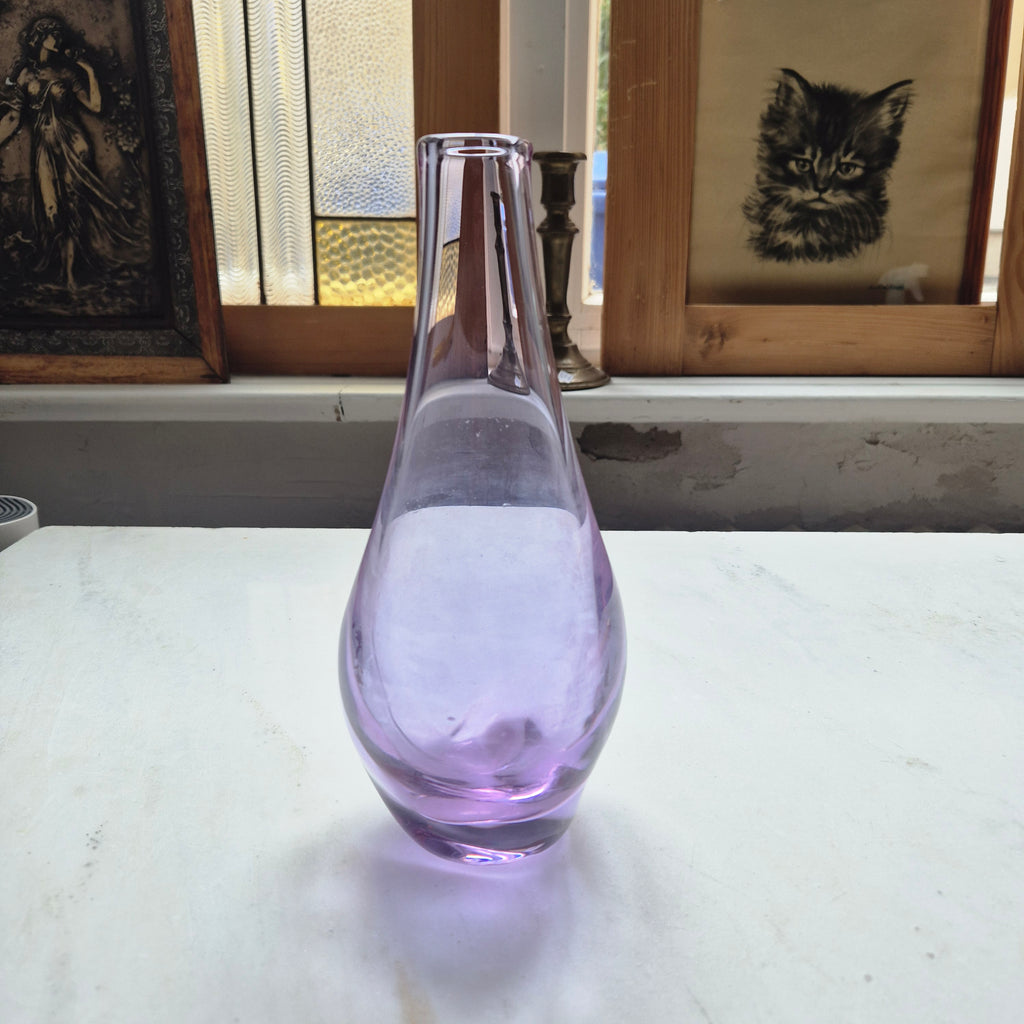 Vintage 70er Jahre Glas Vase wie Murano lila