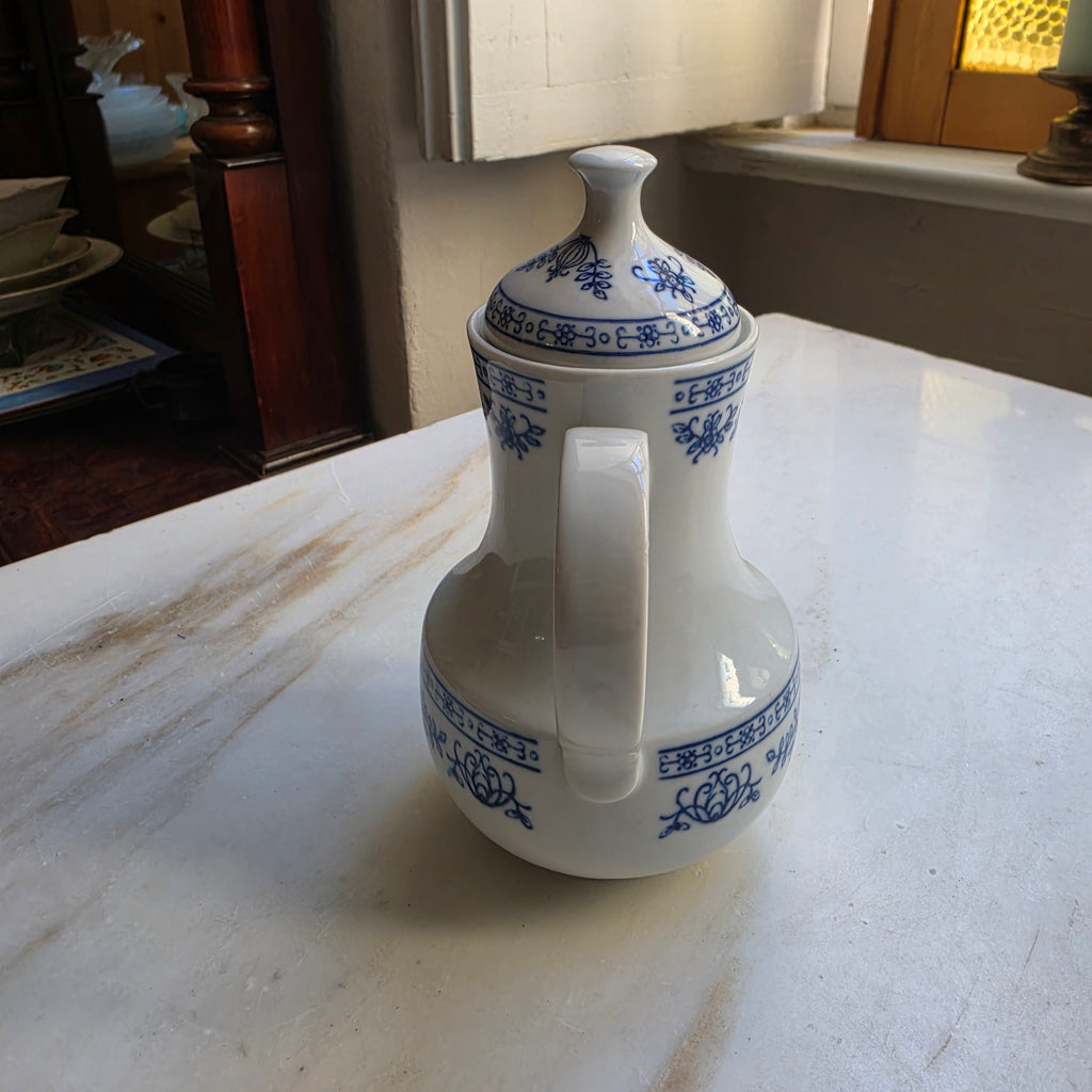 Kahla GDR Zwiebelmuster Tee Kaffeekanne Kanne Mokka Vintage blau weiß kobaltunterglasur