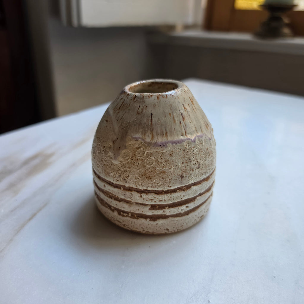Kleine Vintage Keramik-Vase - Solitärvase – Handgefertigt (1982)