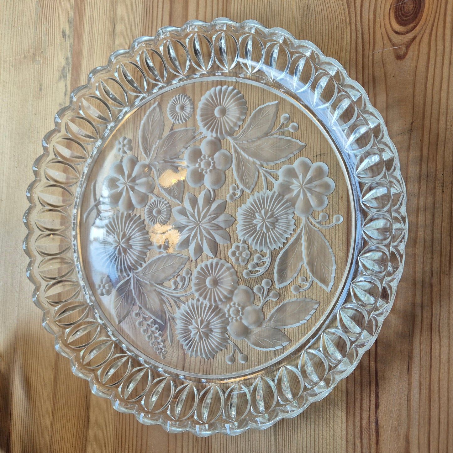 Vintage Kristall Schale Teller Obstschale Deko Blumen