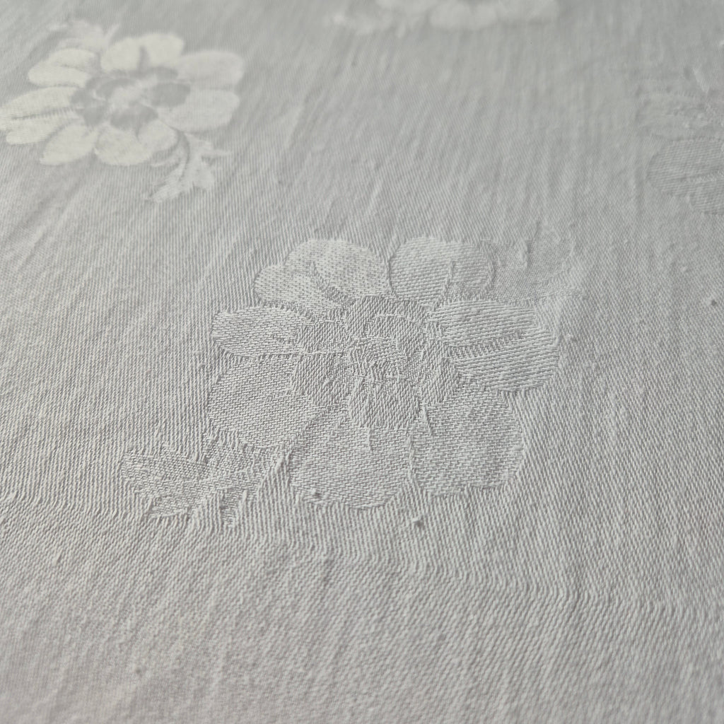 Vintage Tischdecke Damast weiß 110x160cm Art Jugendstil