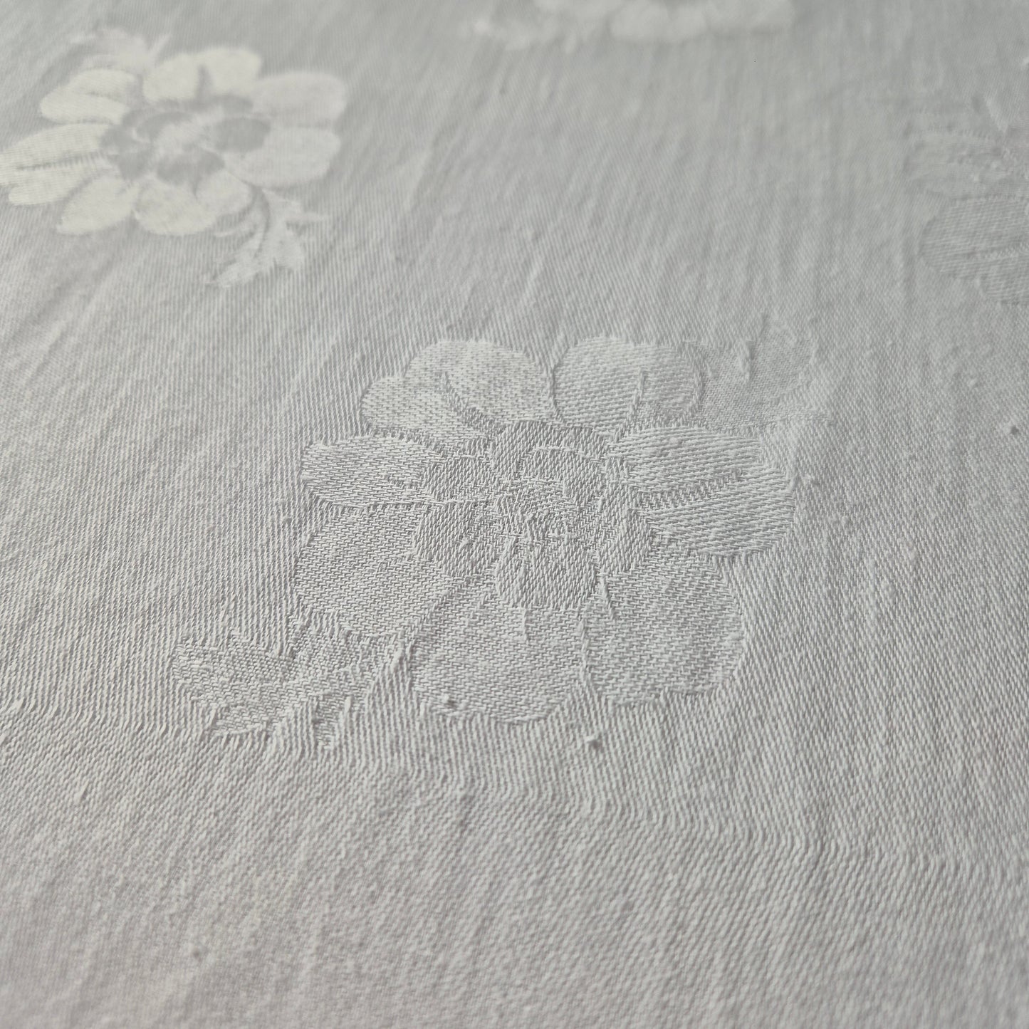 Vintage Tischdecke Damast weiß 110x160cm Art Jugendstil