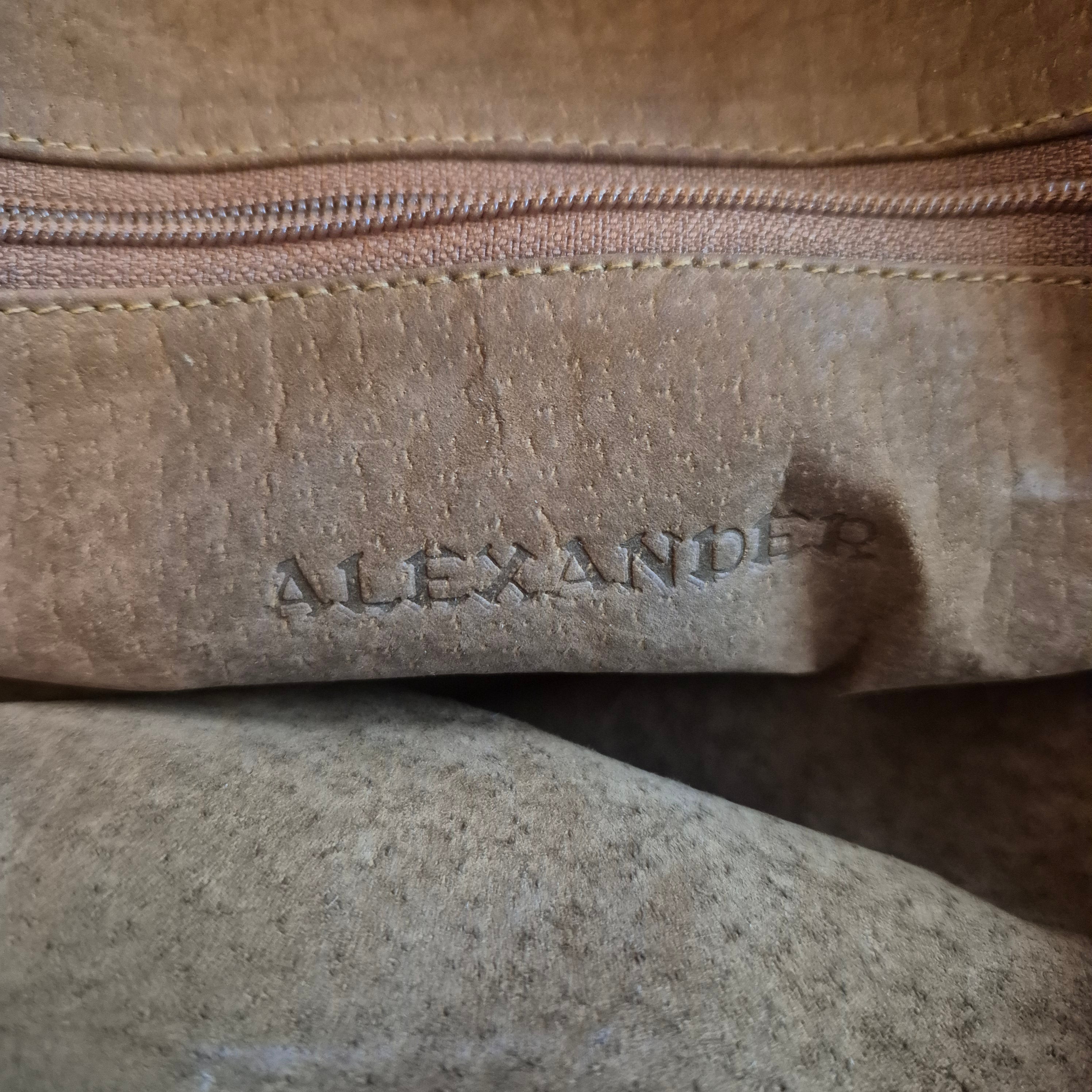 Edle 90er Jahre Alexander NICOLETTE Vintage Tasche | Grau Gold | Wappen-Logo